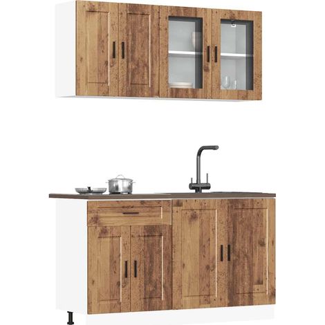 4-tlg. Küchenschrank-Set Porto Altholz-Optik Holzwerkstoff