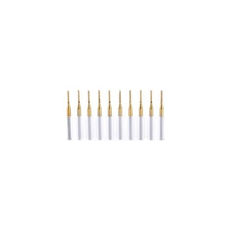 10pcs 1.5mm Cutting Edge End Mill CNC PCB Engraving Bit Tungsten Coating 1/8" Shank (1/5)