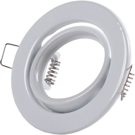 Aro Foco Downlight Circular Basculante "Vepa" Acero 90mm - Blanco (1/3)