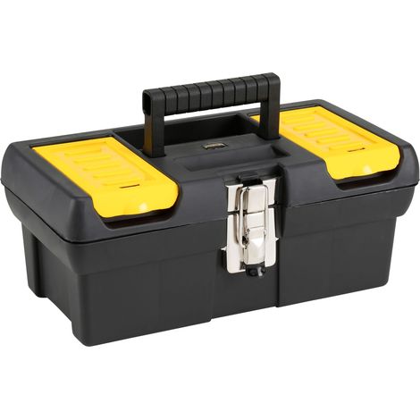Stanley – Boîte à outils en polypropylène 32 x 18 x 13 cm – 2 organiseurs intégrés – Loquet métallique pour sécurité – Transport facile