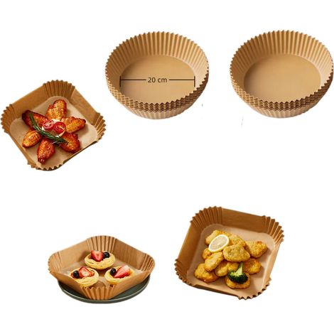 ZHIJIA PREMIUM Lot de 100 papiers sulfurisés antiadhésifs épais rond 16 cm airfryer four gril micro‑ondes (1/5)