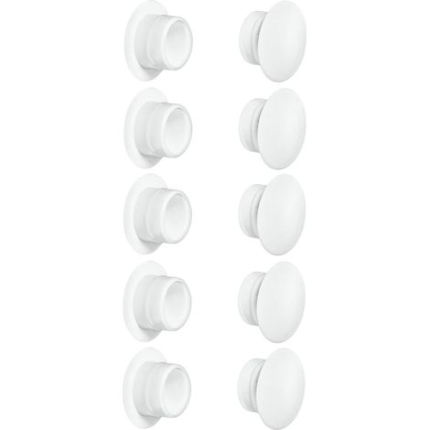 cyclingcolors 10x tappo chiusura plastica nero bianco grigio marrone mobili inserto cappuccio copriforo fori (Ø15mm/bianco RAL 9010)