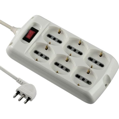 MULTIPRESA CON INTERRUTTORE 6 prese  - ELECTRALINE
