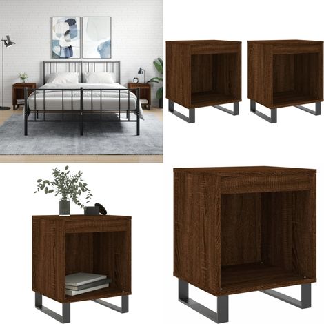 Nachttische 2 Stk. Braun Eichen-Optik 40x35x50 cm Holzwerkstoff - Nachttisch - Beistelltisch - Wohnzimmerdeko - Eiche Optik - Massivholzmöbel - Home & Living (1/5)