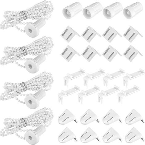 Accesorios para estores enrollables，Kit de reparación de cortinas，Reparación de revestimientos de ventanas，Ajuste preciso de 17 mm，32 piezas (1/5)