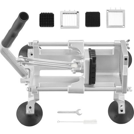 Mophorn Kommerzieller Gemüseschneider von , 1/4"+3/8"+1/2" Obstschneider, Schneider aus Edelstahl und Aluminiumlegierung, manueller Schneider mit rutschfesten Füßen