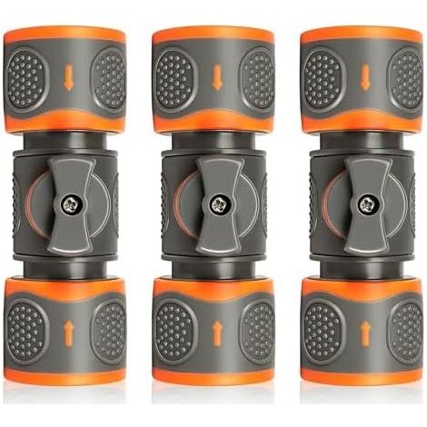 3 PCS Raccords de Tuyau d'arrosage avec Valve Réglage. Connecteurs à Double Connexion Rapide. Raccord Gardena pour Un Arrosage et Nettoyage Efficaces - (1/5)