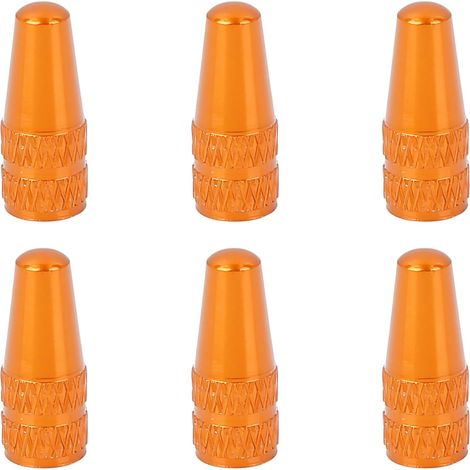 Bouchons Valve Pneu Vélo Orange 6pcs Protection Poussière (1/5)