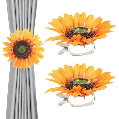 Clips De Tirage De Rideaux Tournesol Embrasses pour Rideaux Voilages Légers Fixation pour Salon Chambre Bureau Et Salle De Bain (1/5)