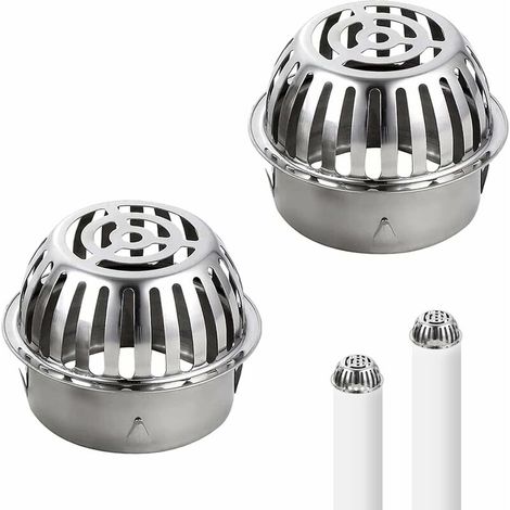 Konvexer Bodenablauf aus Edelstahl, 1 Stück Abflussfilterrinnen, Edelstahlrinnenfilter für verstopfungsfreie Abflüsse von Balkonen, Badezimmern, Außenhöfen (83 mm)