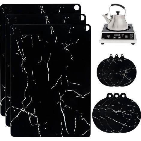 9 Pièces Protection Plaque Induction, Protege Plaque Induction, Protege Plaque de Cuisson, Tapis en Silicone pour Cuisine, Protection Plan de Travail Cuisine, Résistant à 230°C, Résistant aux Rayures (1/5)