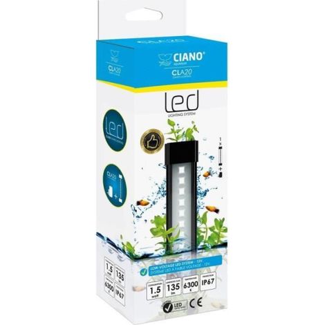 CIANO CLA20 PLANTS rampe led 8W + transfo spéciale plantes pour aqua 60 et aqua 80 CIANO (1/2)