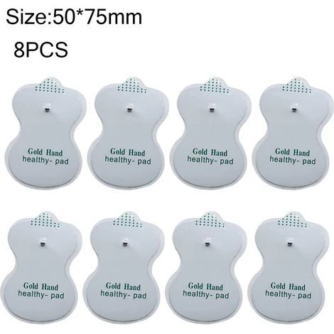 Lot de 8 électrodes autocollantes de rechange pour appareil de massage TENS/EMS, stimulateur musculaire, gel conducteur d'électrothérapie 00969-AquaForge