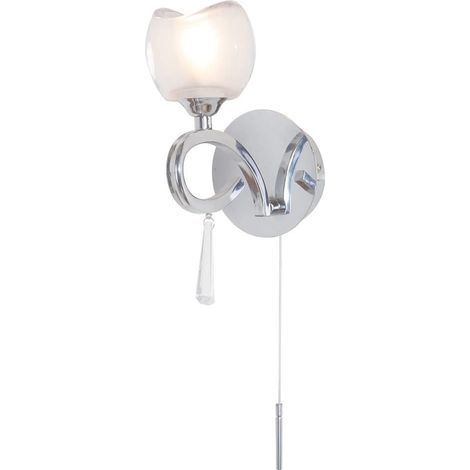 Litecraft Marta Wall Light 1 Arm With Frosted Glass Shades - Polished Chrome (1/5)