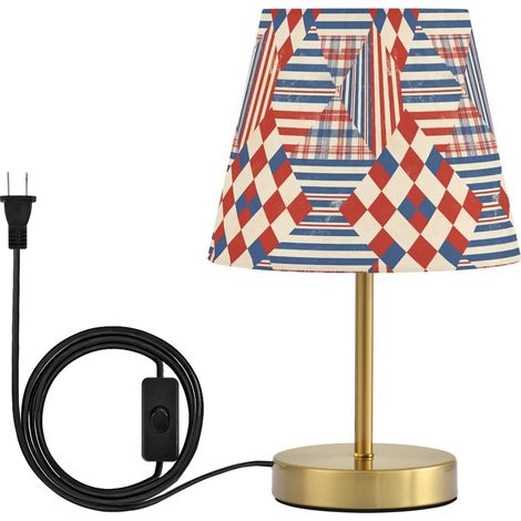 Yuiboo Lampe de table à carreaux rouge et bleu vif pour (1/5)
