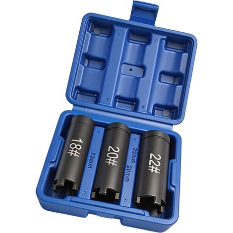 Ensemble de 3 clés/outils de démontage d'écrous d'embrayage de scooter robustes, douilles à quatre mâchoires de 18 mm, 20 mm et 22 mm. (1/5)