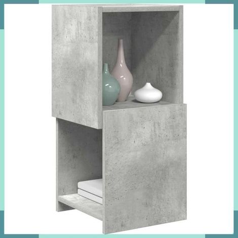 Meuble d'angle - 889840 - Gris béton - Bois d'ingénierie - 2 étagères (1/5)