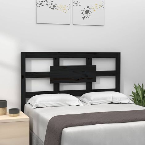 vidaXL Cabecero de cama madera maciza de pino negro 95,5x4x100 cm (1/5)