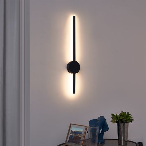 QAZQA clockwise - LED Applique murale - 1 lumière - L 60 cm - Noir - Moderne - éclairage intérieur - Salon I Chambre I Cuisine I Salle à manger