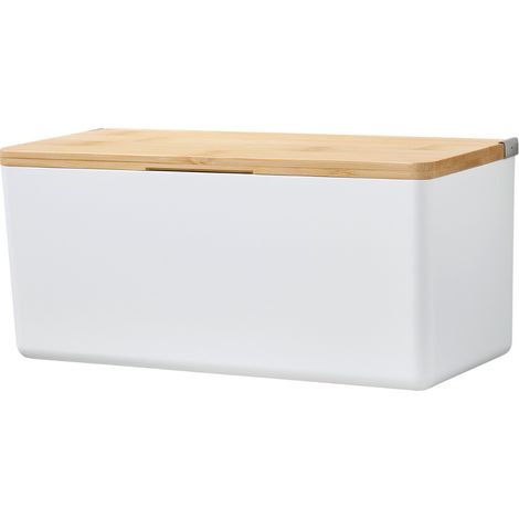 Contenitore organizer TESA BABOO con coperchio autoadesivo in bambù, colore bianco. (1/5)