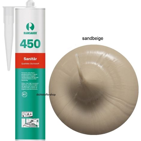 Ramsauer 450 Sanitär Silikon Fugen Dichtstoff 310ml Kartusche sandbeige