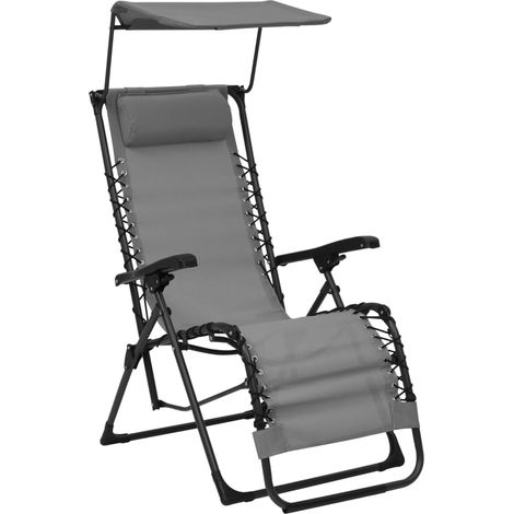 Chaise pliable de terrasse Textilène Gris (1/5)