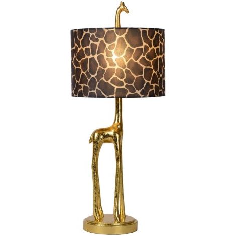 Lampada da tavolo giraffa oro con paralume 60cm E27 Lucide