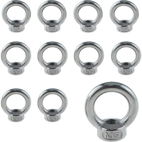 14 Pièces M5 Écrou à Anneau, Acier Inoxydable, Accessoires de Levage Câble de Montage, Pour Anneau de Levage, Fixer des Ornements Suspendus (1/5)