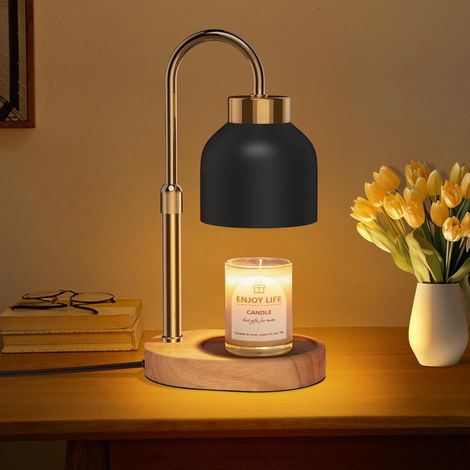 Chauffe-bougie avec minuterie et variateur, lampe à bougie électrique vintage en verre compatible avec les bougies parfumées, pour la maison, la chambre et la décoration. (1/5)