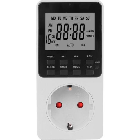 Timer elettronico Tipo di Socket F - Programmabile Settimanalmente, in Modalità Random, 3680W 16A, 230V 50Hz (1/5)