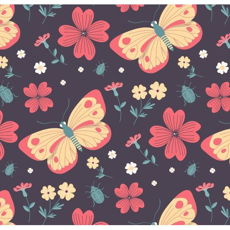 Tela Oxford decorativa para exteriores - Motivo de mariposas y flores I DR266 (1/5)