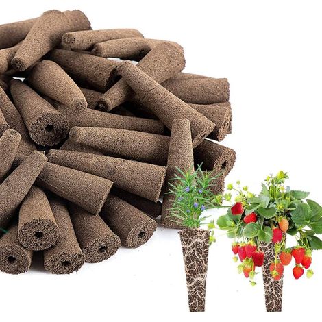 Grow Sponge - 0.7 x 2.0 Inch - Tourbe Naturelle - Pour Culture Hydroponique - 50 Pièces