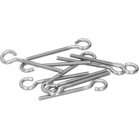 10 M6-Schrauben, Ringbolzen, Edelstahl 304, Haken, Gewinde, Schirm, Klemme, Schraubring, Haken (1/5)