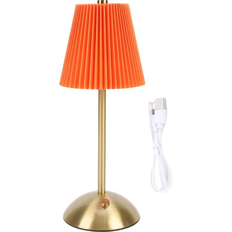 Petite lampe de table plissée en tissu de fer, éclairage doux, table de chevet, bureau pour chambre à coucher, salon, style 2 (1/5)