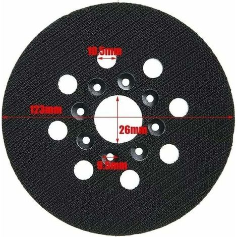 Lot de 2 tampons de ponçage compatibles avec Bosch GEX 125-1 AE PEX 220 A et PEX 220 AE – diamètre 125 mm – 8 trous (1/3)