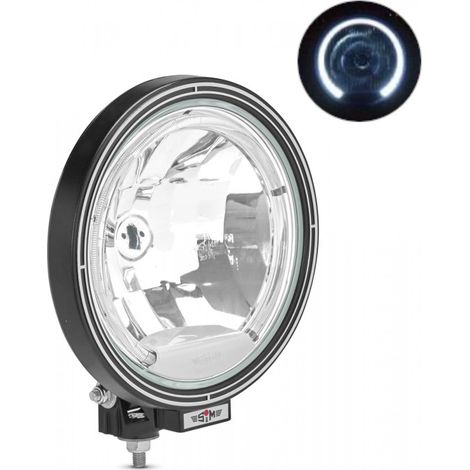 23 cm runder halogener Scheinwerfer / Nebelscheinwerfer mit gerichteter Beleuchtung + LED Angel Eye (Engelsaugen) LED‑Funktion,