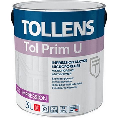 impression Professionnelle TOLLENS Tol Prim U Universel  Choix de couleur: Blanc - Conditionnement: 3 Litres