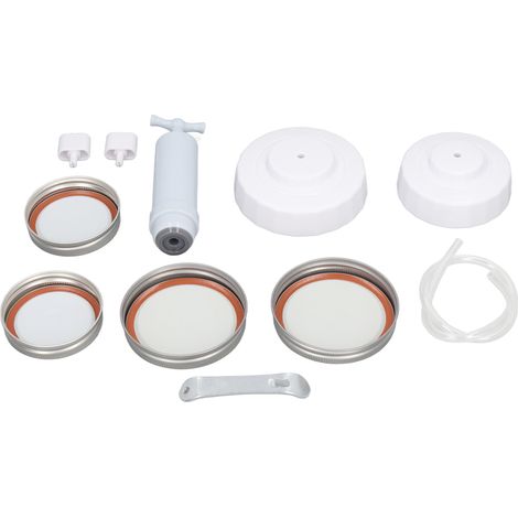 Lot de scellage sous vide pour bocaux Mason, accessoire de mise sous vide avec couvercle et tuyau, pompe manuelle portable (1/5)