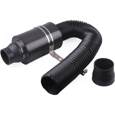 76mm universal interface automotive aftermarket carbon fiber style high-flow short-throw cold air intake pipe