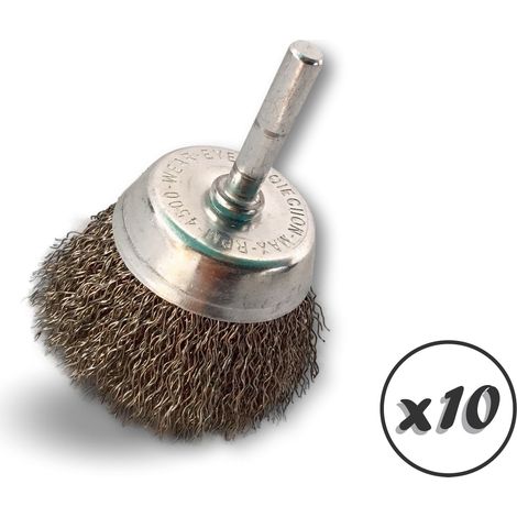 Brosses rotatives coupe sur tige Inox dur - Quantité x10 - Ø 50 mm - Coupe - Inox - Dure (1/5)