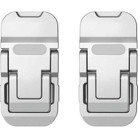 Juego de 2 soportes para teclado de ordenador, mini soporte plegable para portátil, elevador de teclado de aleación de zinc para oficina, adhesivo invisible para la mayoría de teclados, compatible con (1/5)