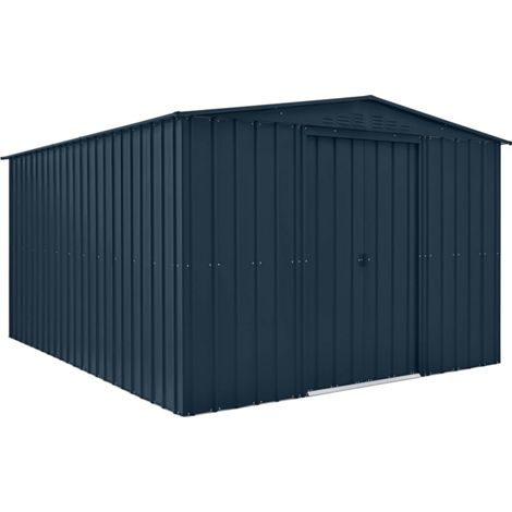 10 x 12 Feet Globel Apex - Steel/Metal - L372 x W308 x H203 cm - Grey