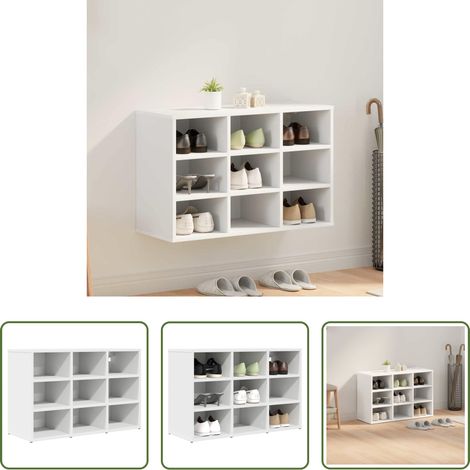 vidaXL Holzschrank - Schuhschrank mit Regal Weiß 77,5 x 30 x 51 cm Holzwerkstoff (1/5)