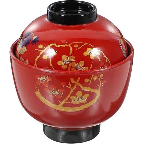 Große japanische Suppenschüssel für Nudeln und Reis mit Deckel, ideal für Izakaya-Restaurants. – 10,80 x 9,70 x 9,70 cm (1/4)