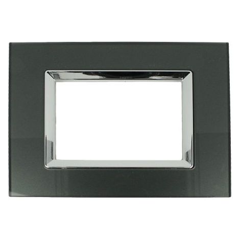 Placca 503 3M VETRO VIMAR ARKE' ACCIAIO SCURO (1/2)