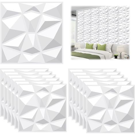 12 pièce Papier Peint 3D Brique Pierre Adhesif Mural Autocollant, Stickers Panneaux Muraux 3D Mural, Dalle Plaque PVC Adhesive Murale, Décorations Murales, Papier Peint Autocollants Décoratifs (1/5)