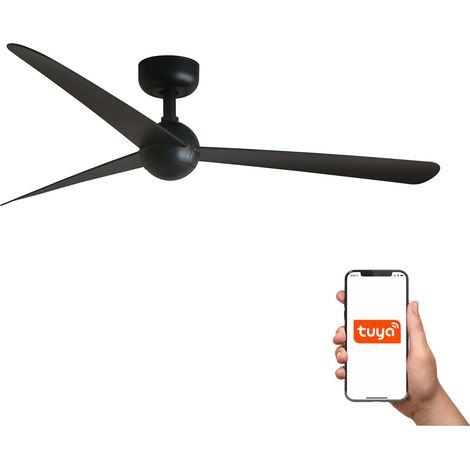 Faro Sfera Ventilateur de plafond moyen à 3 pales, noir mat, système intelligent Tuya (1/3)