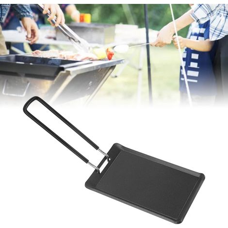 Mini poêle carrée d'extérieur, idéale pour le camping et la randonnée en solitaire, poêle antiadhésive pliable et portable, grill teppanyaki pour pique-nique. (1/5)