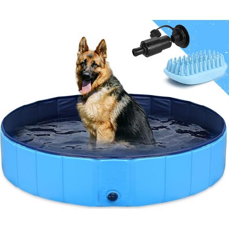 ZOLGINAH Piscine Pliable pour Chiens Animaux de Compagnie et Enfants Baignoire Bassin de Baignade Pataugeoire Portable en PVC Antidérapant Tub de Chien et Chat Piscine d’Enfant et de Chien 48"x 12" (1/5)