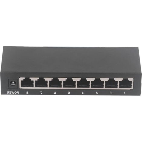 8-Port Gigabit PoE-Switch Plug & Play 1000 Mbit/s Lüfterlos Metallgehäuse Wandmontage Für Zuhause und Büro (1/5)